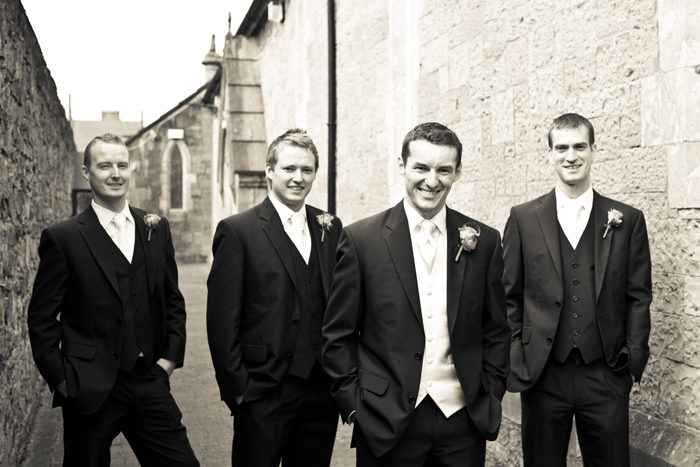 groomsmen outside church 